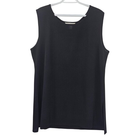 Misook Acrylic Knit Scoop Neck Shell Tank Top Black Women’s Size 1X Minimalist - Picture 1 of 8